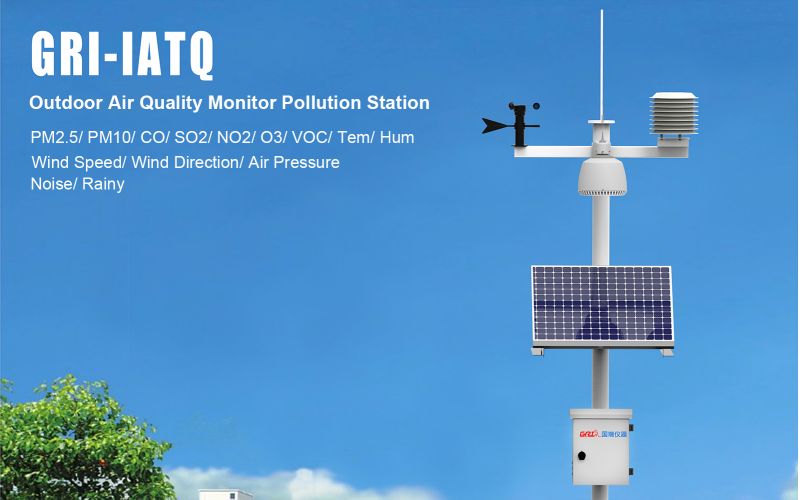 CO,NO,NO2,O3,Co2,PM2.5,VOC Gas Detector Outdoor Remote Air Quality Monitor air pollution sensor station meter detector